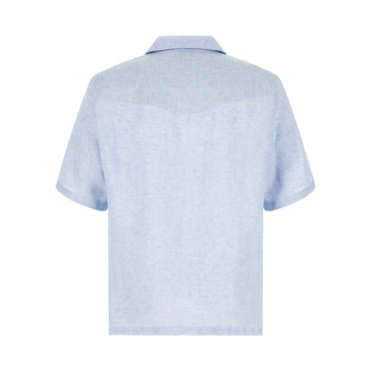 Brunello Cucinelli Blue Linen Blouse