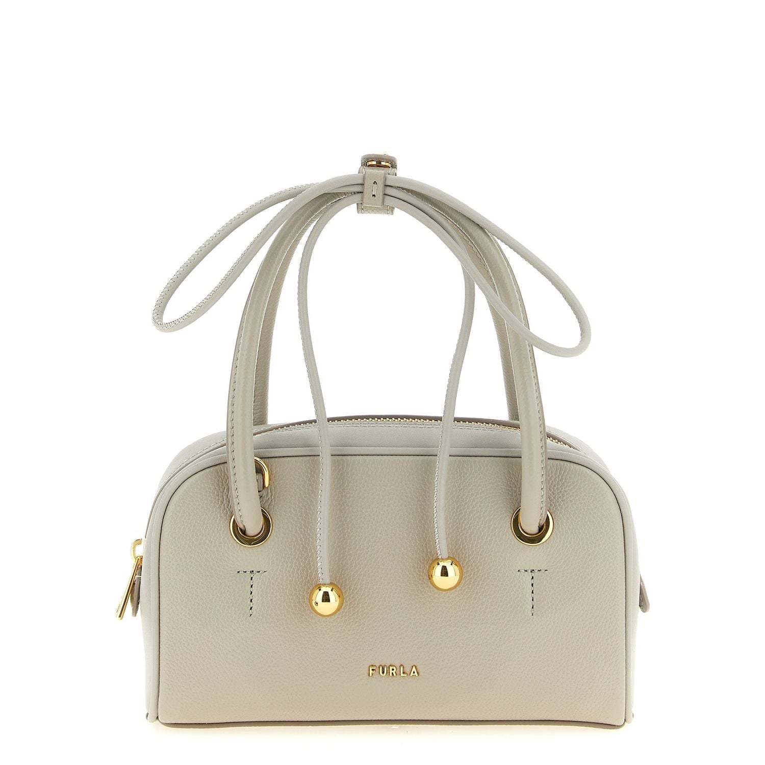 Furla Gray Calfskin Handbag