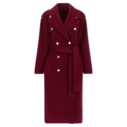 Alberta Ferretti Red Wool Coat