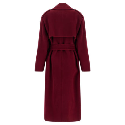 Alberta Ferretti Red Wool Coat