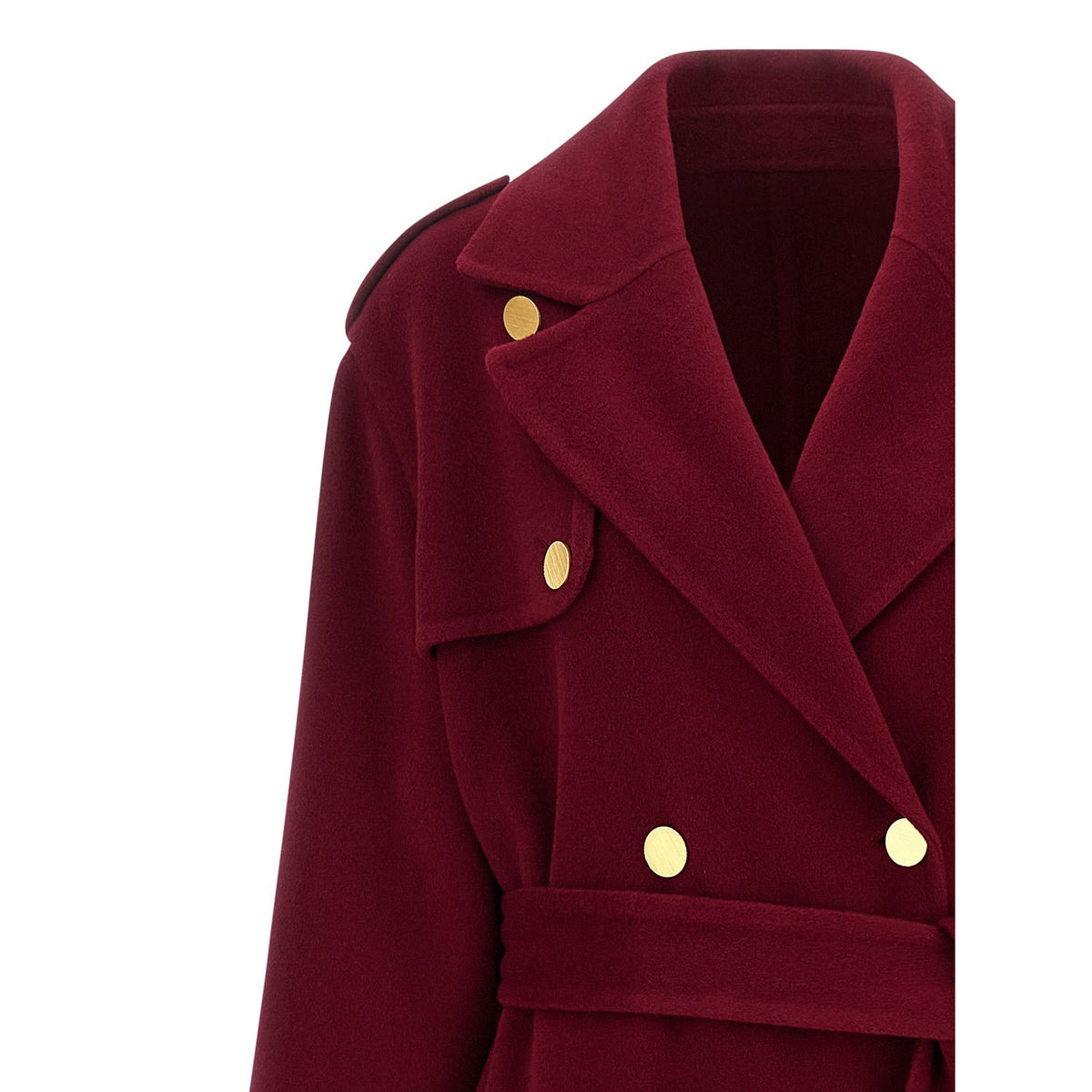 Alberta Ferretti Red Wool Coat