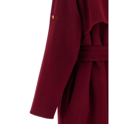 Alberta Ferretti Red Wool Coat