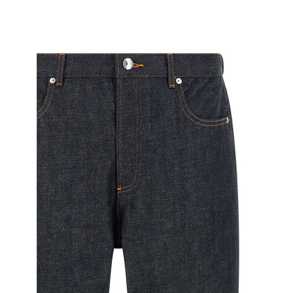 A.P.C. Blue Cotton Relaxed Fit Jeans