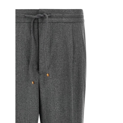 Brunello Cucinelli Gray Virgin Wool Casual Pants