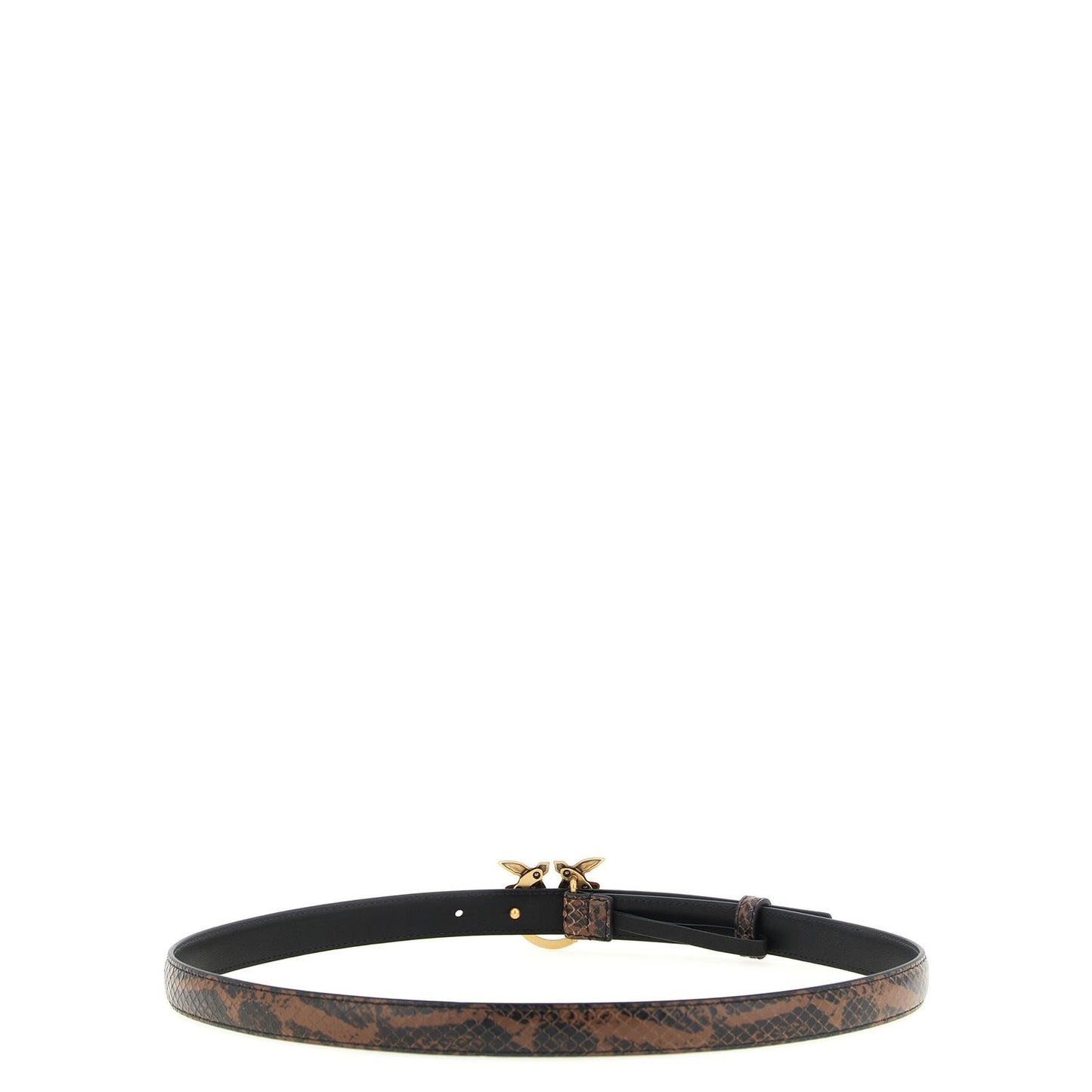 PINKO Brown Calfskin Thin Belt