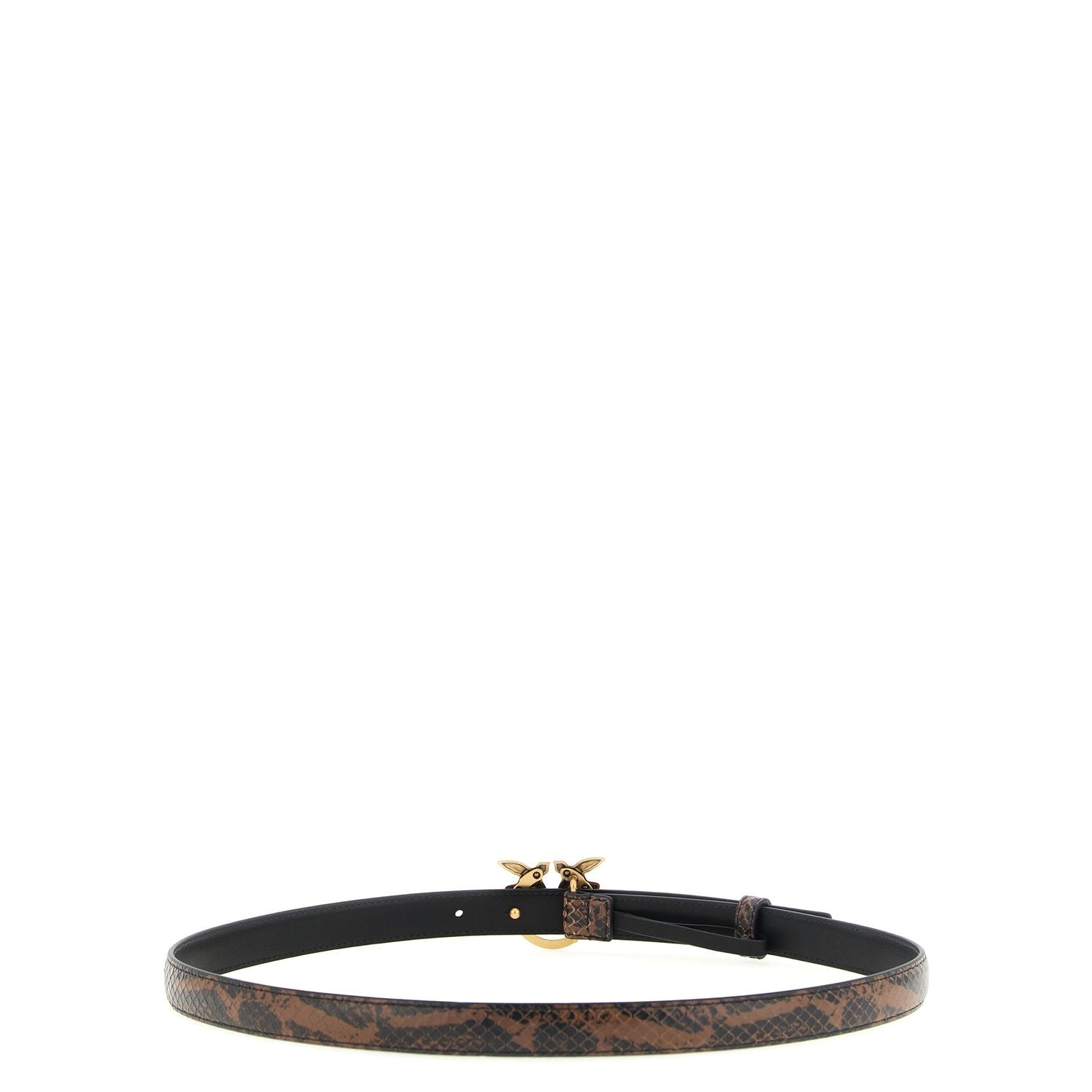 PINKO Brown Calfskin Thin Belt