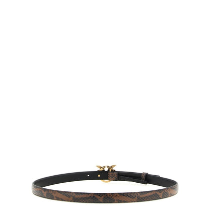 PINKO Brown Calfskin Thin Belt