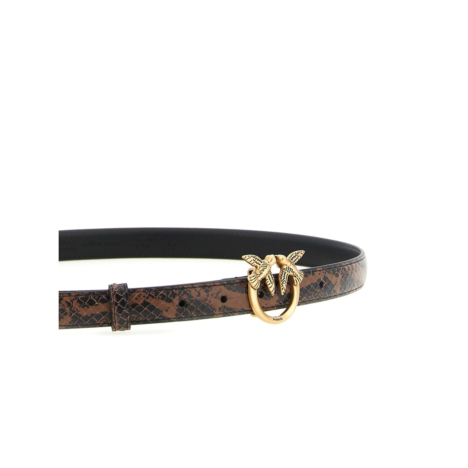 PINKO Brown Calfskin Thin Belt