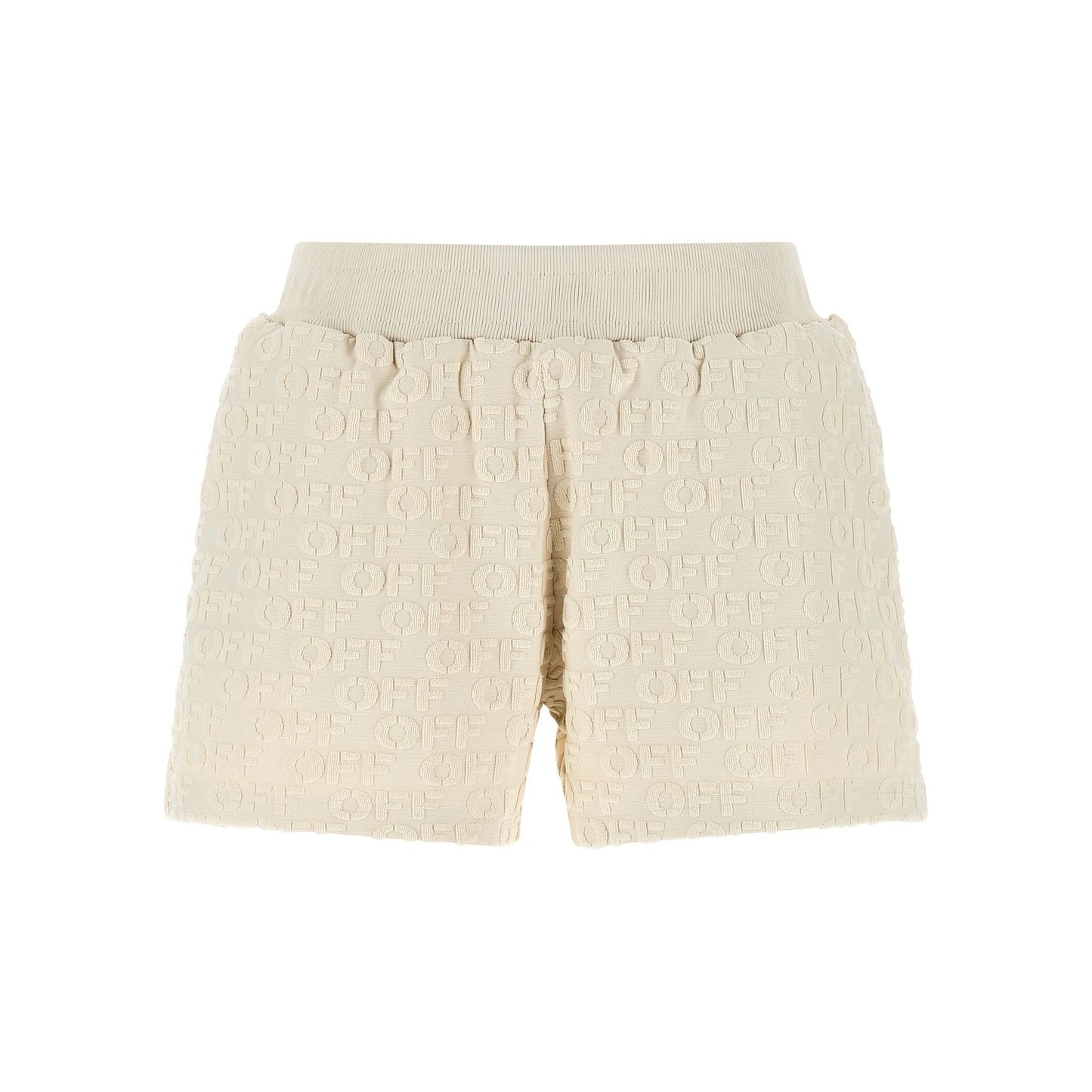 Off-White Beige Cotton Bermuda Shorts