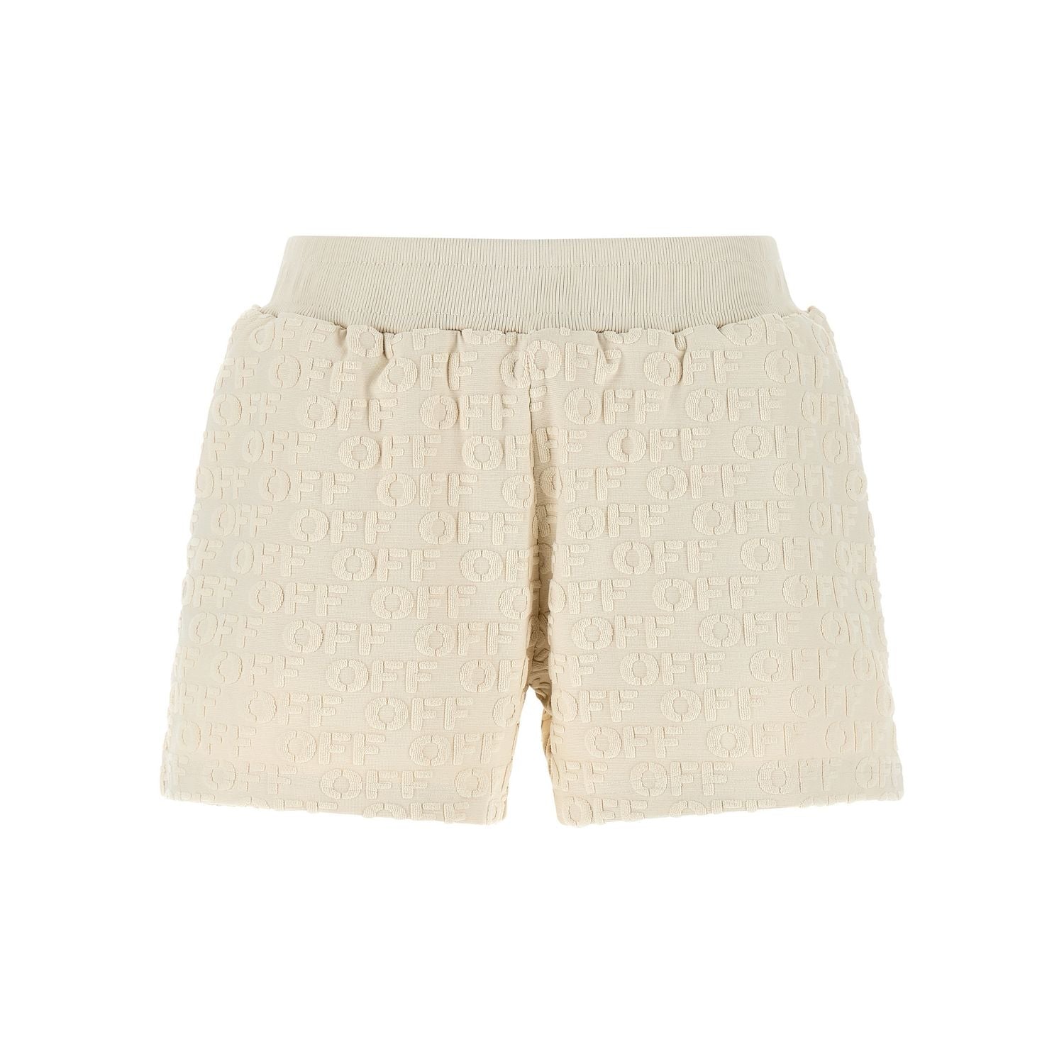 Off-White Beige Cotton Bermuda Shorts