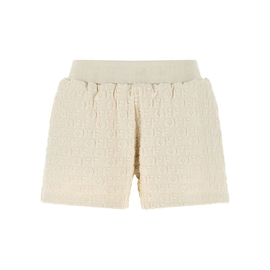 Off-White Beige Cotton Bermuda Shorts
