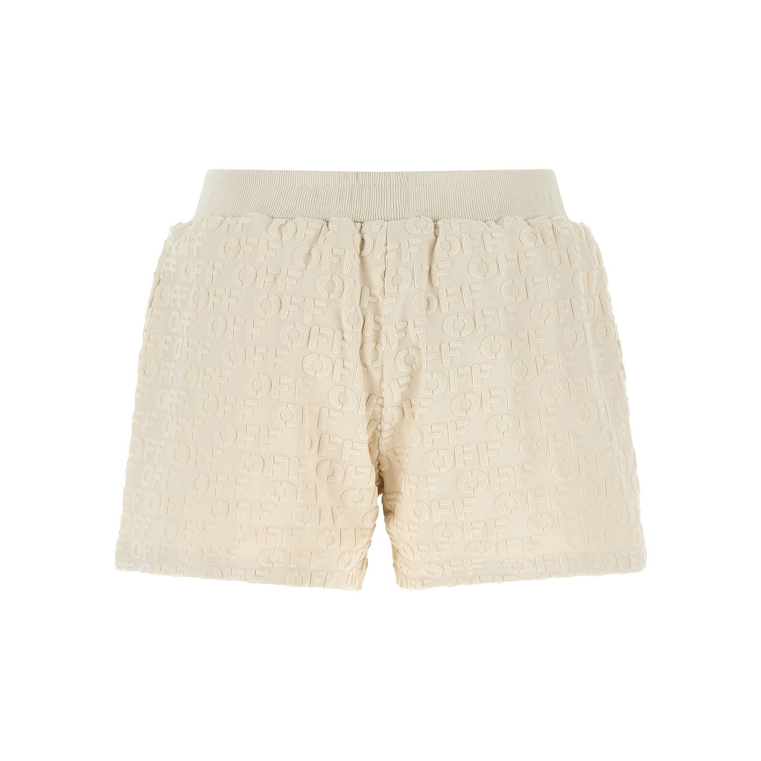 Off-White Beige Cotton Bermuda Shorts