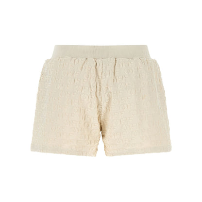 Off-White Beige Cotton Bermuda Shorts