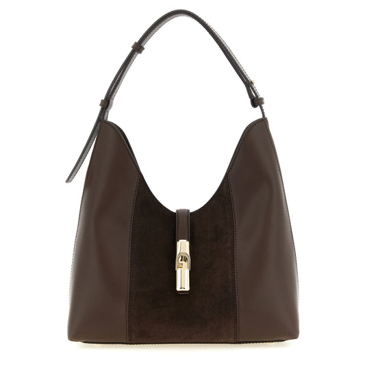 Furla Brown Calfskin Shoulder Bag