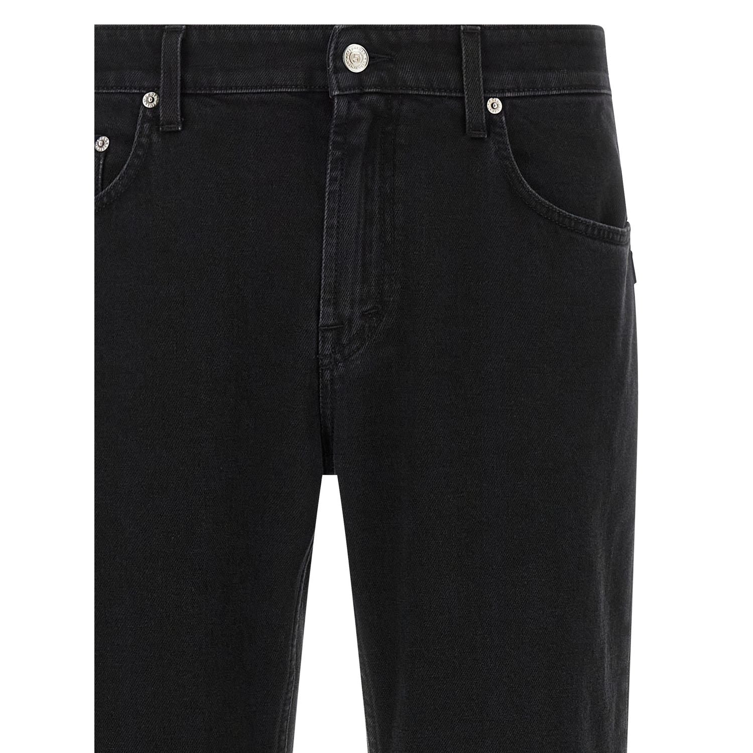 Department 5 Black Cotton Cropped Jeans