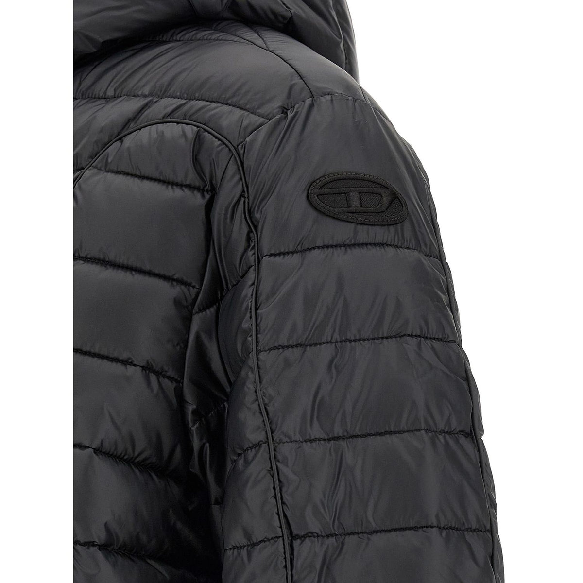 Diesel Black Polyester Full-Length Jacket