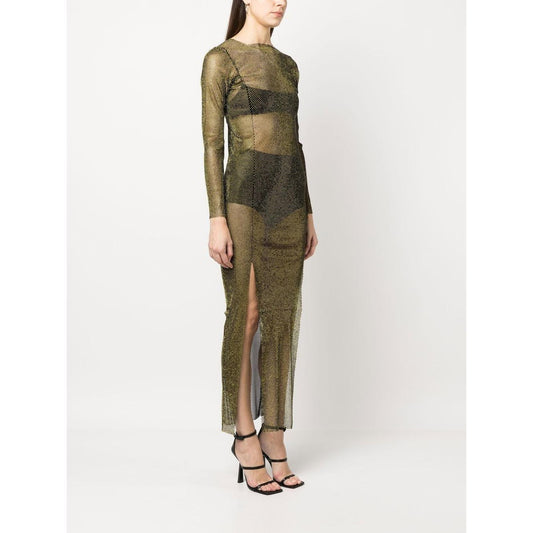 SANTA BRAND Dresses Brown DIAMONDMAXIDRESSBLACK/YELLOW
