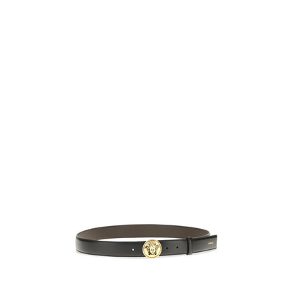 Versace Black Calf Leather Bos Taurus Regular Belt