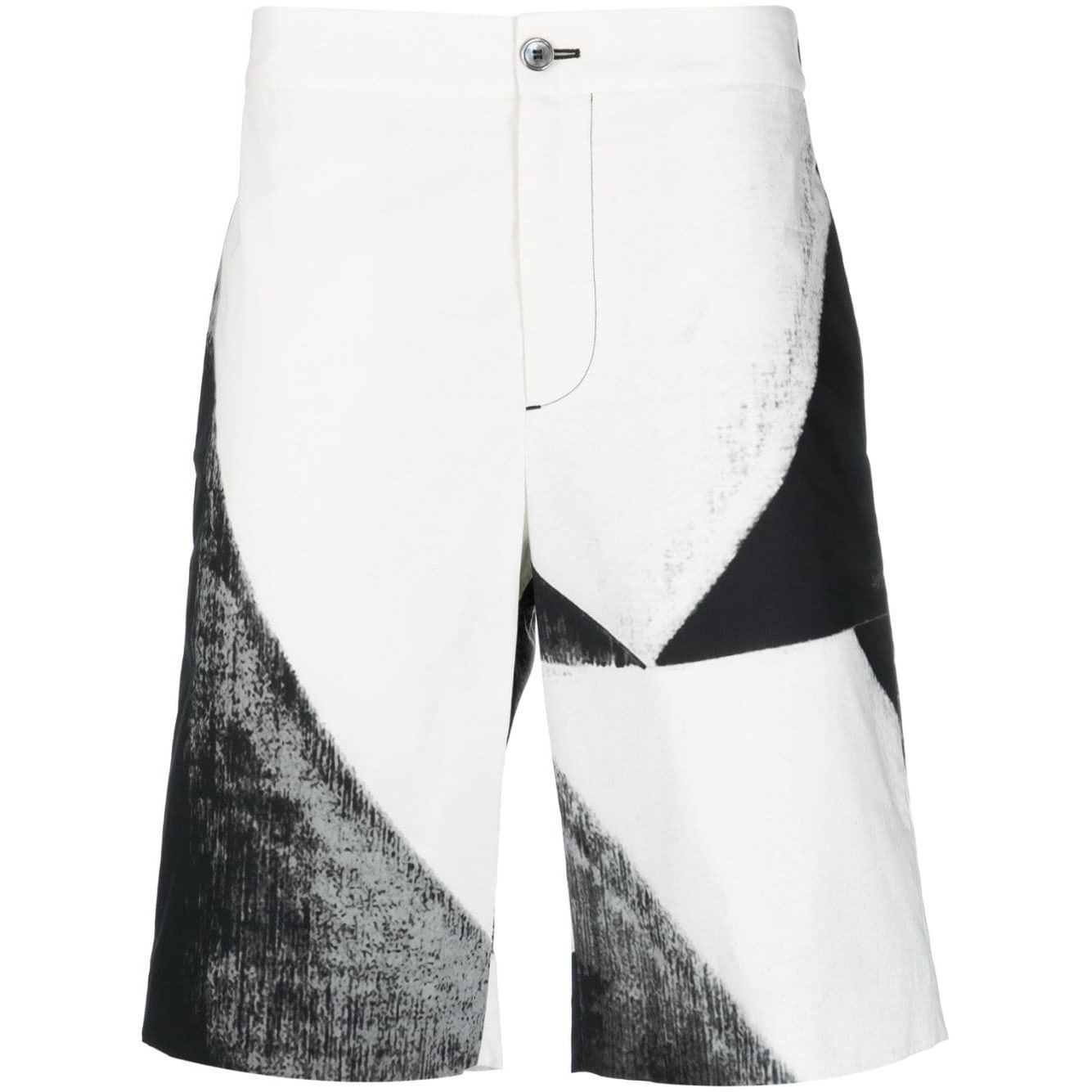 Alexander McQueen abstract-print cotton bermuda shorts