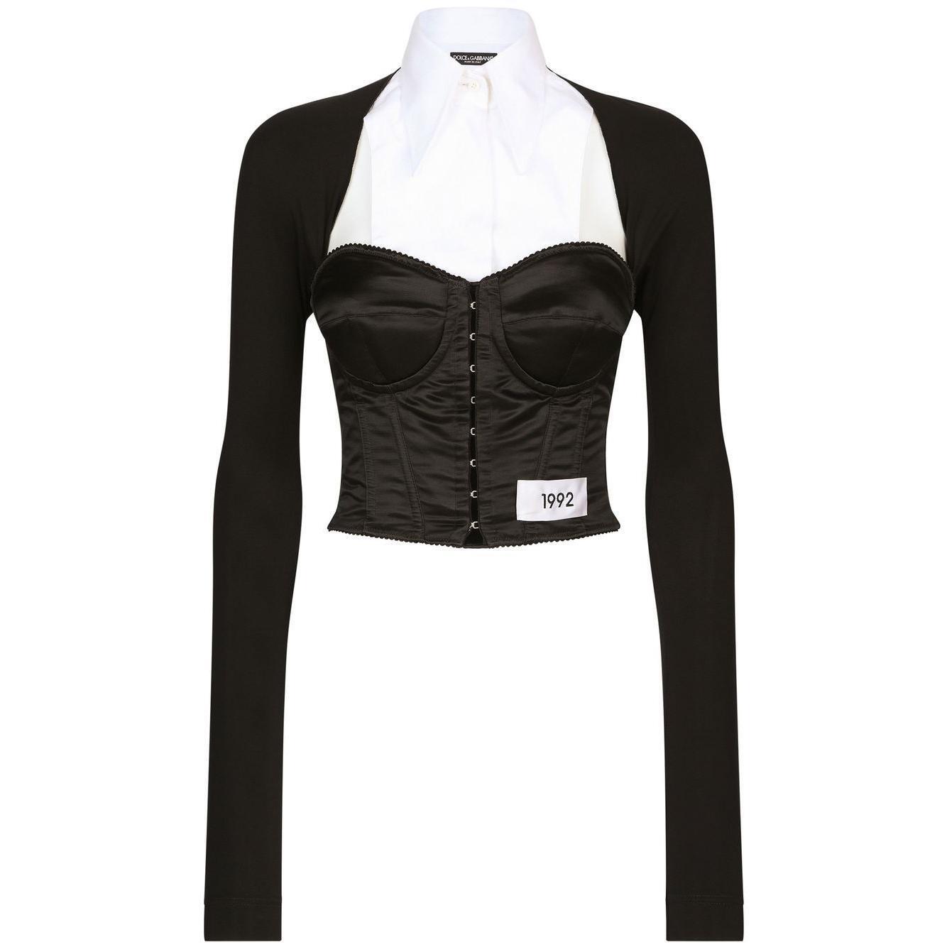 Dolce & Gabbana layered-shirt corset top F777NTGDBQ0S9000