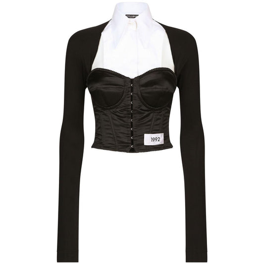 Dolce & Gabbana layered-shirt corset top F777NTGDBQ0S9000