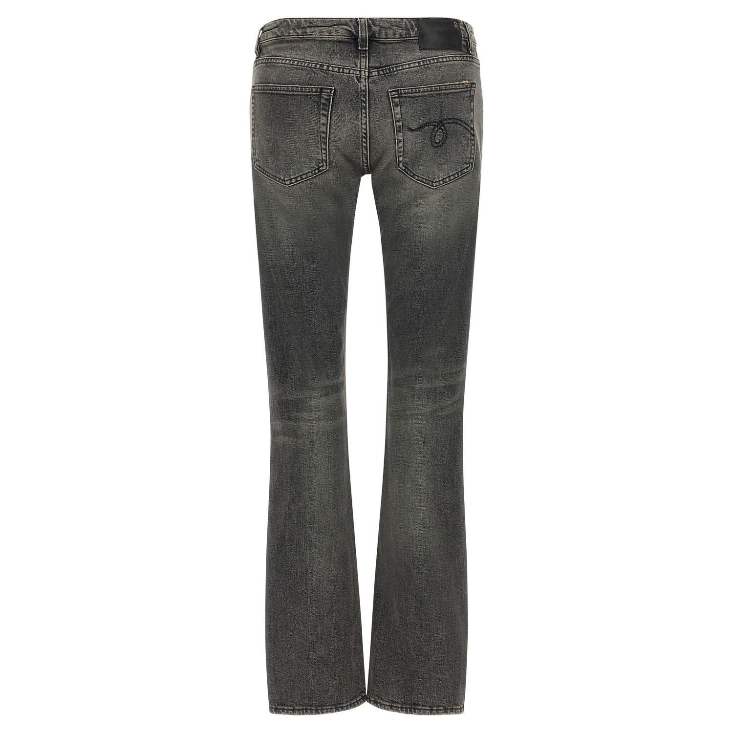 R13 Black Cotton Bootcut Jeans