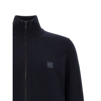 Hugo Boss Blue Cotton Cardigan