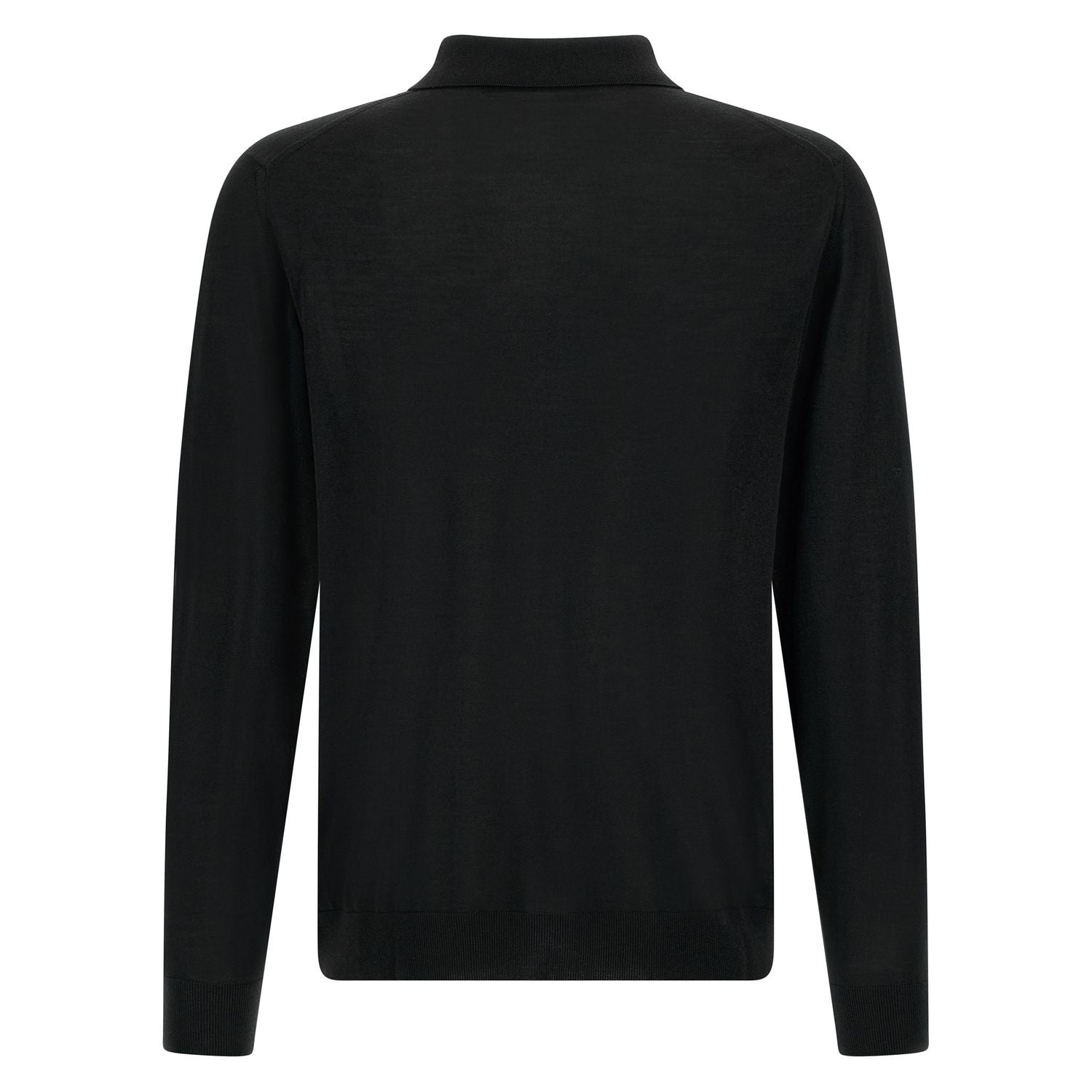 Kiton Black Wool Polo Shirt