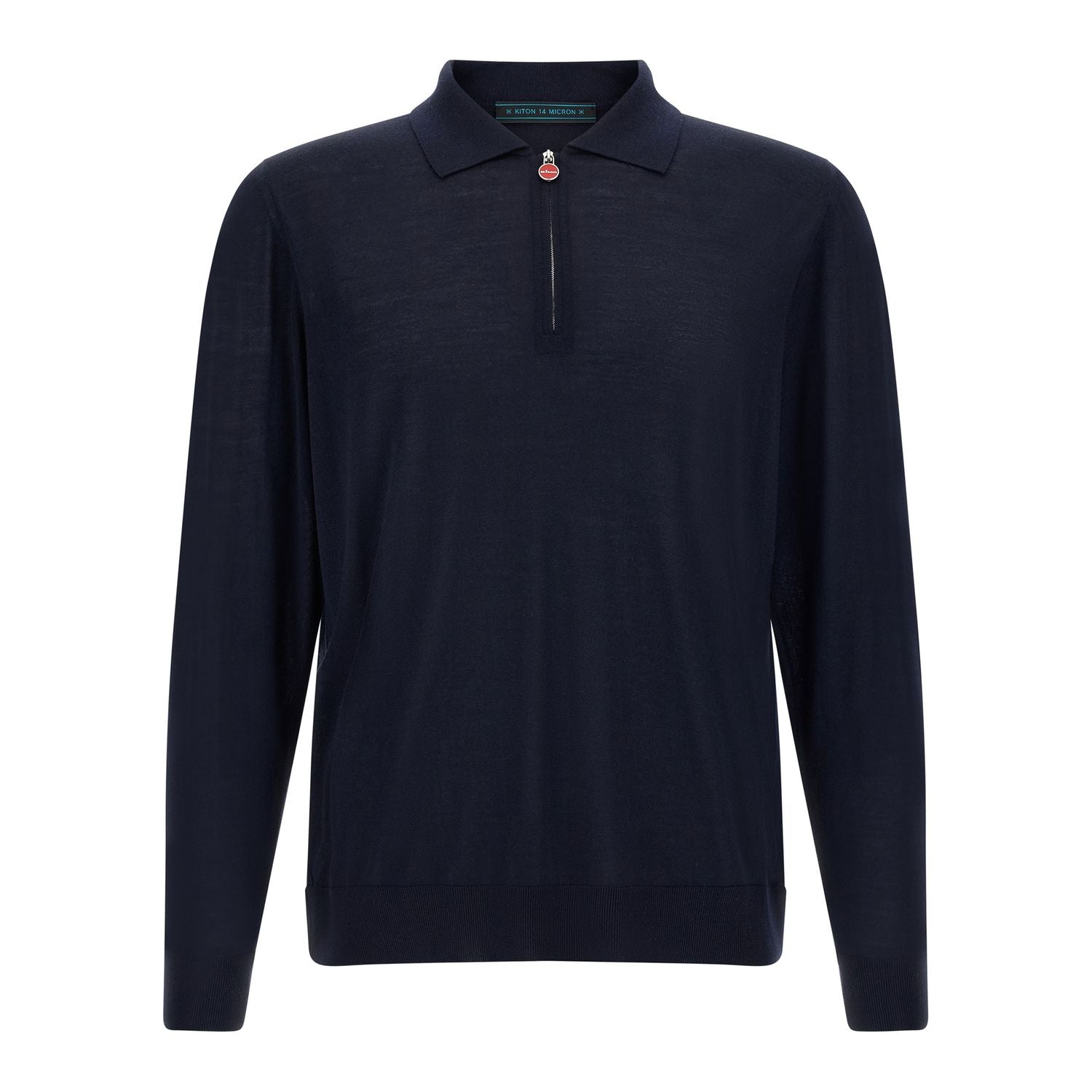 Kiton Blue Wool Polo Shirt