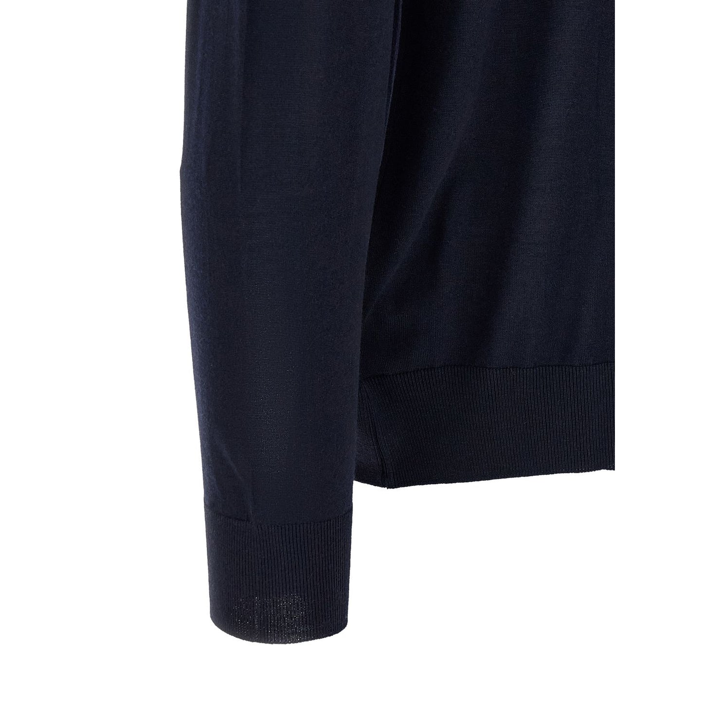 Kiton Blue Wool Polo Shirt