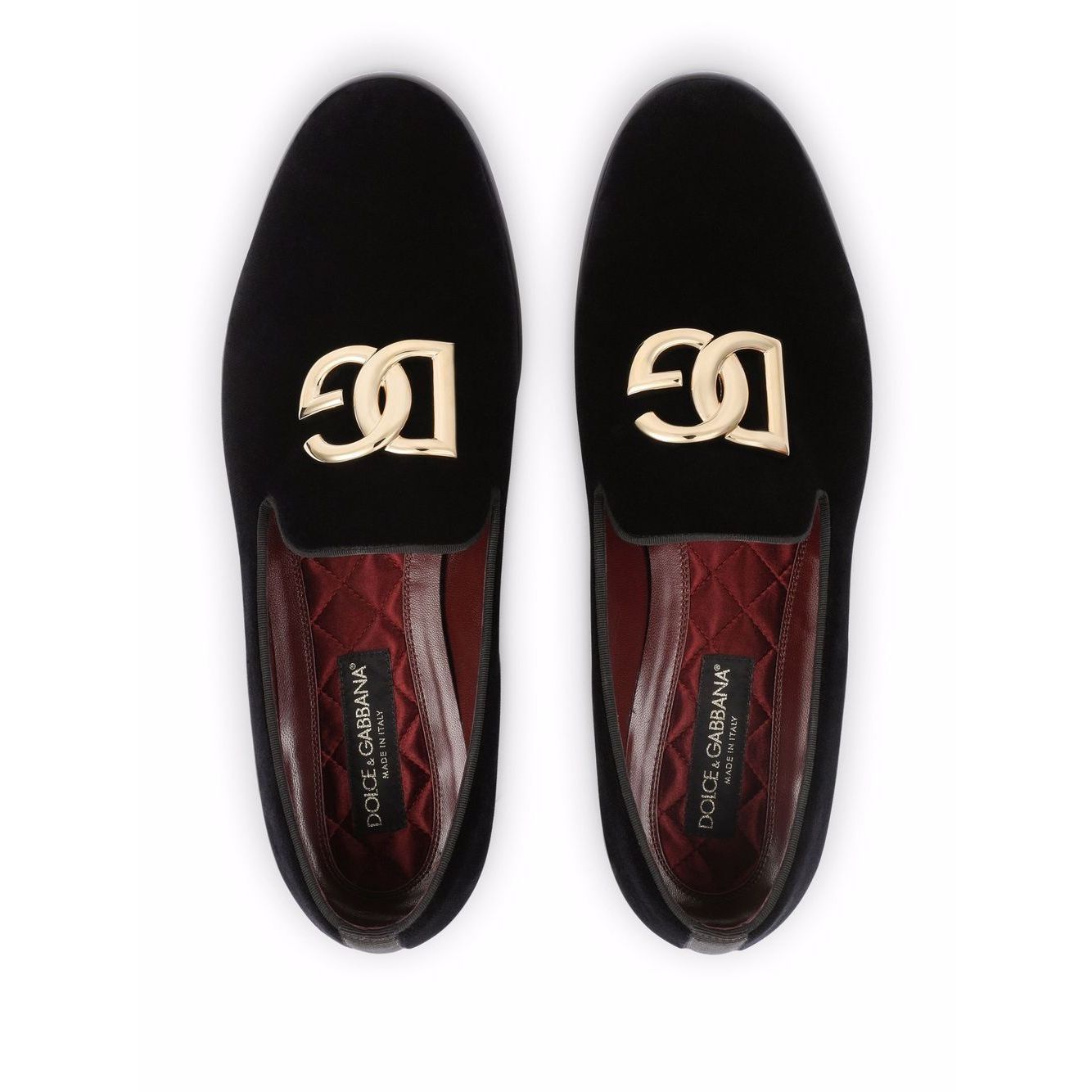 Dolce & Gabbana DG logo velvet slippers Moccasins