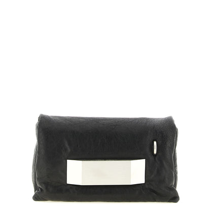 Rick Owens Black Lamb Leather Clutch Bag