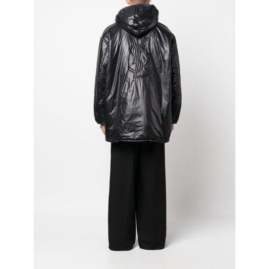 Saint Laurent Cassandre logo-embossed hooded raincoat 758264Y5F651000