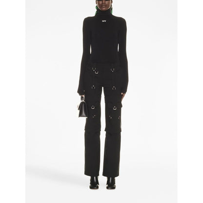 Off White Cargo with buckle Trousers