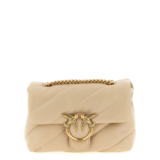 PINKO Beige Lambskin Crossbody Bag