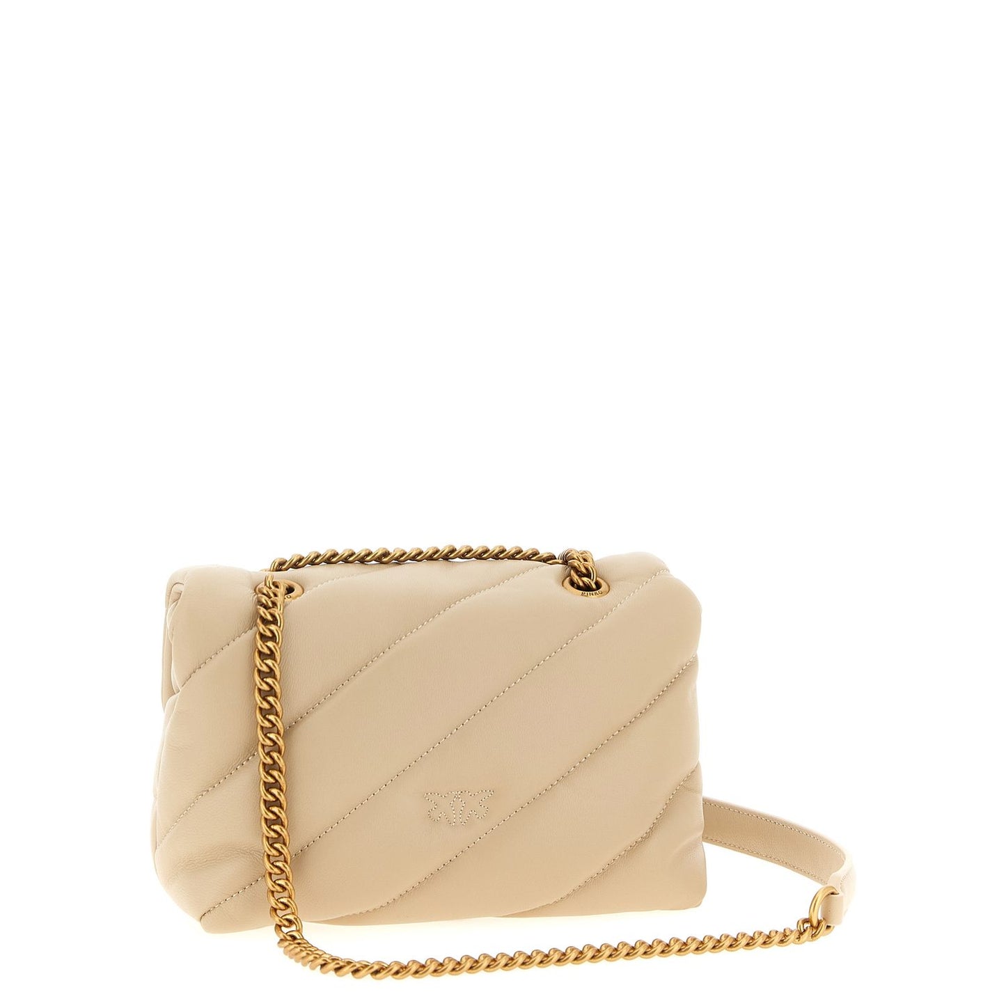 PINKO Beige Lambskin Crossbody Bag