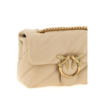 PINKO Beige Lambskin Crossbody Bag
