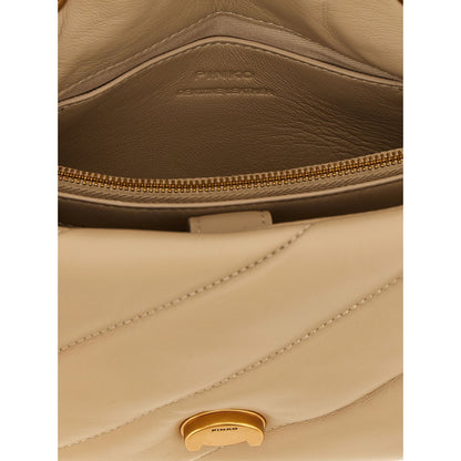 PINKO Beige Lambskin Crossbody Bag