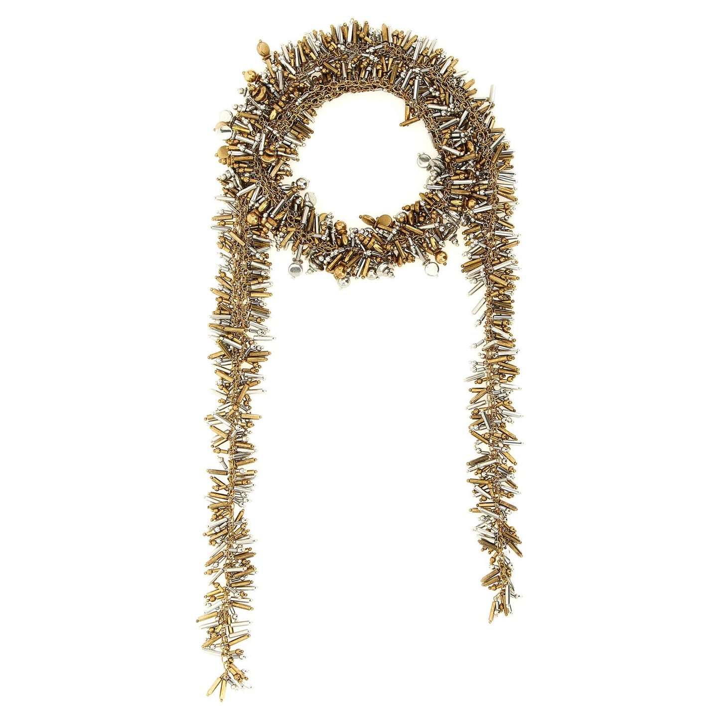 Dries Van Noten Gold Marabou Necklace