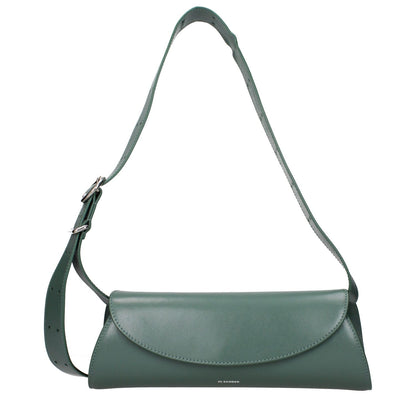 Jil Sander Green Leather Crossbody Bag