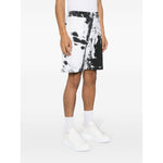 Alexander McQueen paint-splatter cotton shorts 781888QXAAW9080