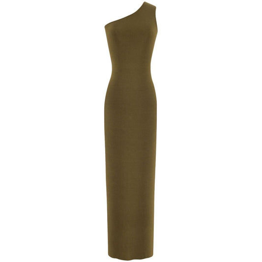 Saint Laurent One shoulder silk dress 779959Y76NI3250