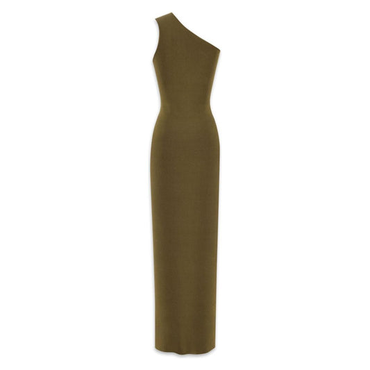 Saint Laurent One shoulder silk dress 779959Y76NI3250