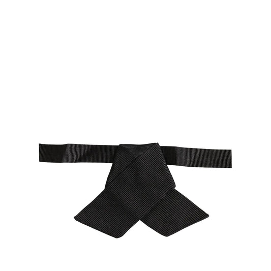 Dolce & Gabbana Men Black 100% SIlk Adjustable Neck Papillon Bow Tie