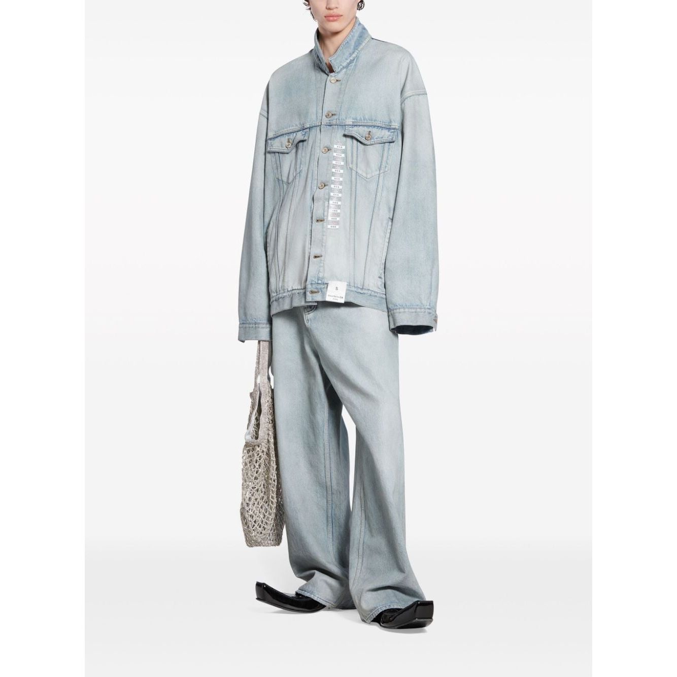 Balenciaga Denim jacket with flap pockets and drop shoulder