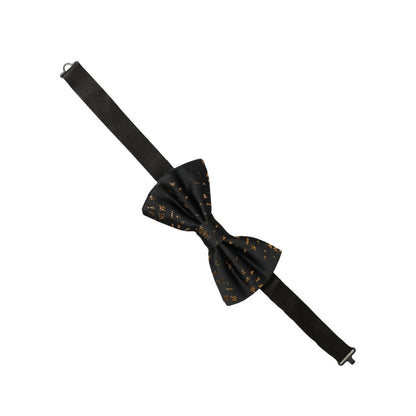 Dolce & Gabbana Dark Gray Speckle Pattern Adjustable Neck Papillon Bow Tie