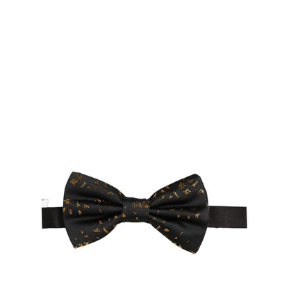 Dolce & Gabbana Dark Gray Speckle Pattern Adjustable Neck Papillon Bow Tie
