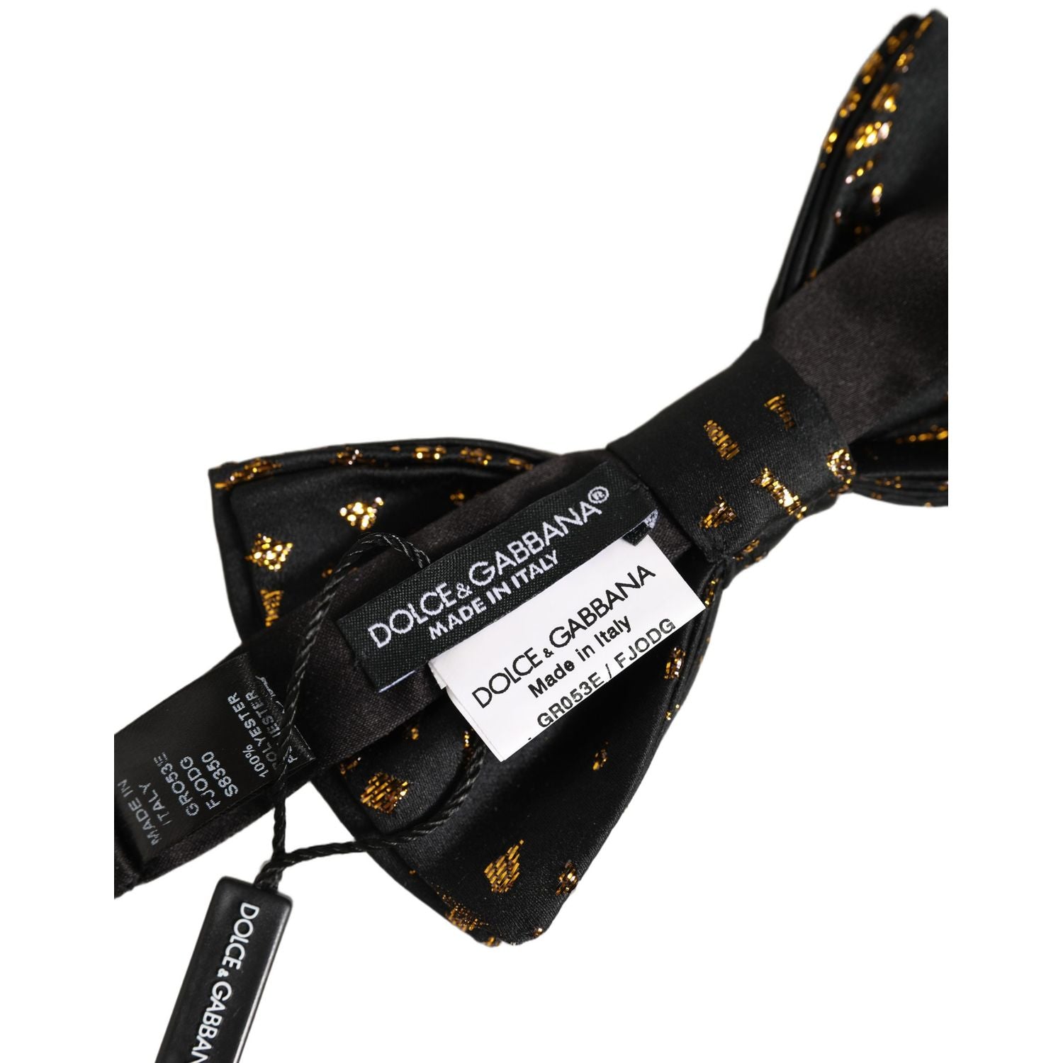 Dolce & Gabbana Dark Gray Speckle Pattern Adjustable Neck Papillon Bow Tie