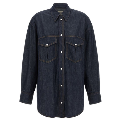 Khaite Blue Cotton Blouse
