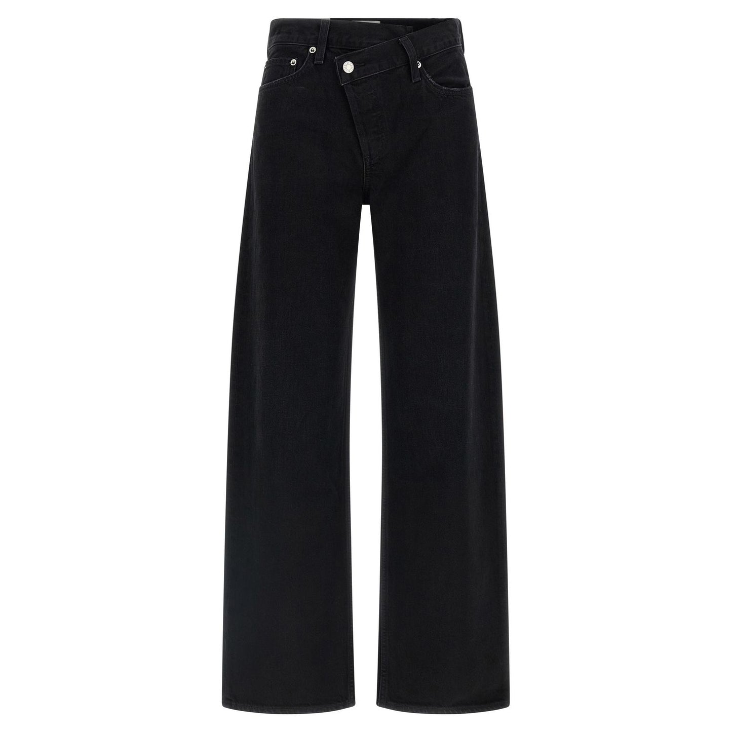 Agolde Black Cotton Relaxed Fit Jeans